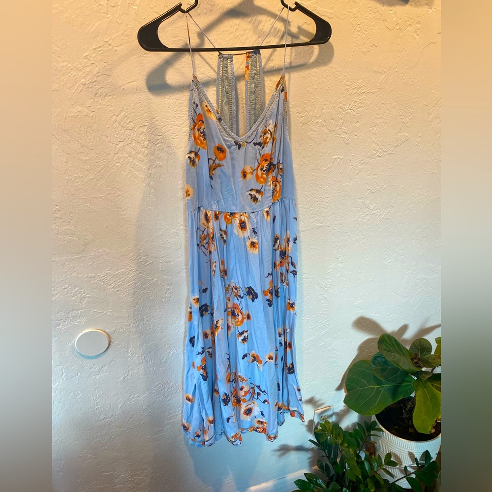 Blue Flowery Summer Dress (size 8)